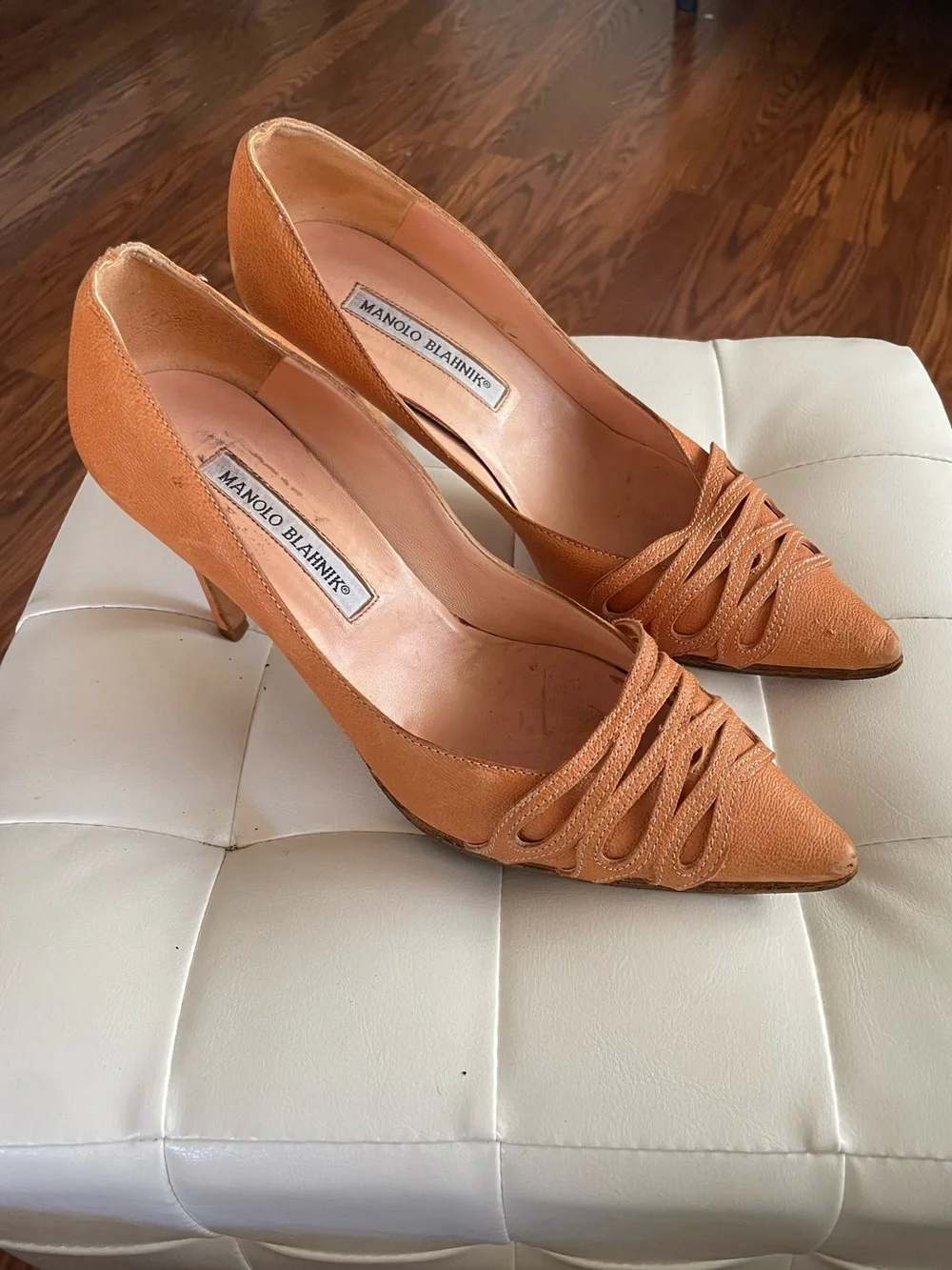 Vintage Manolo Blahnik Peach Pumps size 38